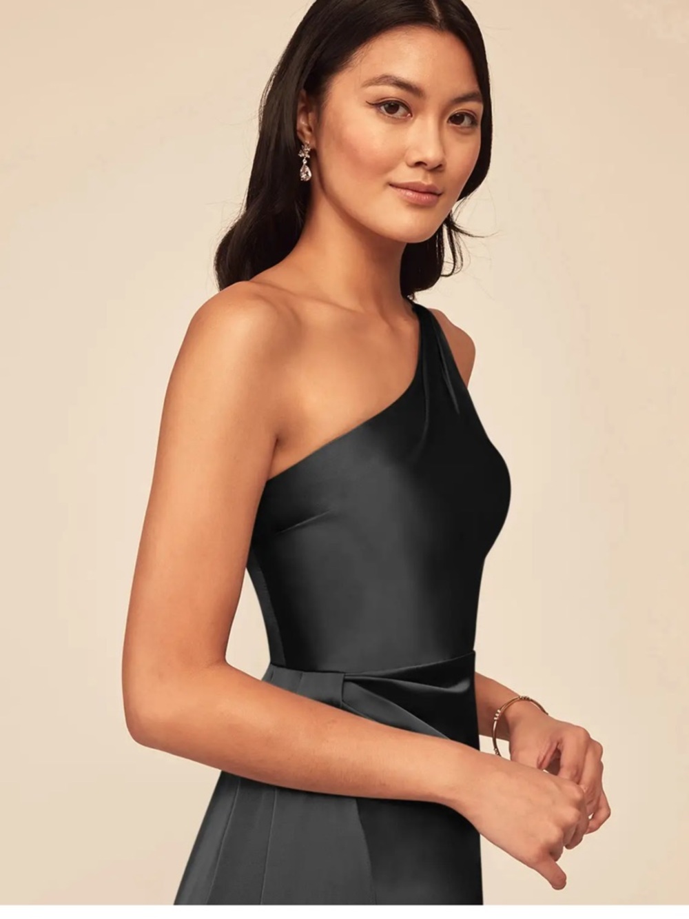 Azazie Black One-Shoulder Maxi Dress